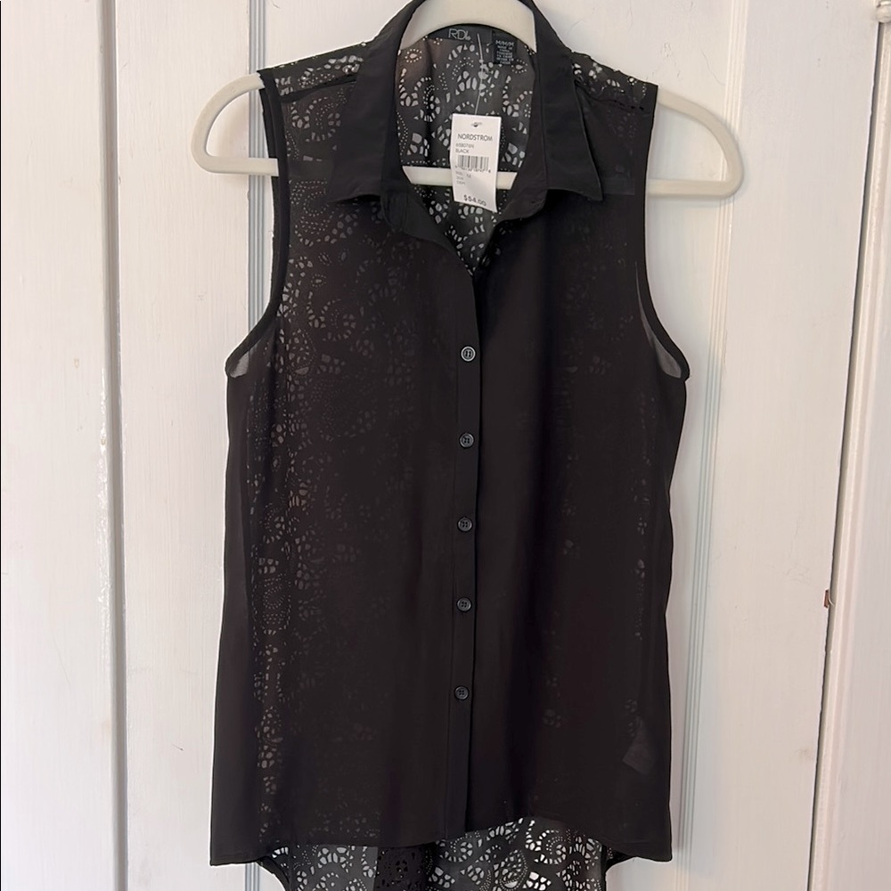 RDI Nordstrom Black Sleeveless Lace Top